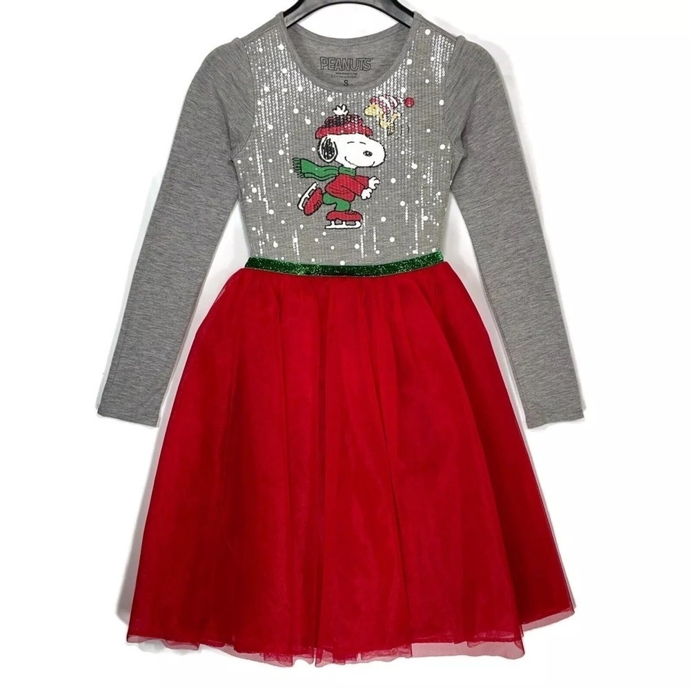 ❤️ Girl’s Peanuts Snoopy Christmas Dress - Cinderella Style